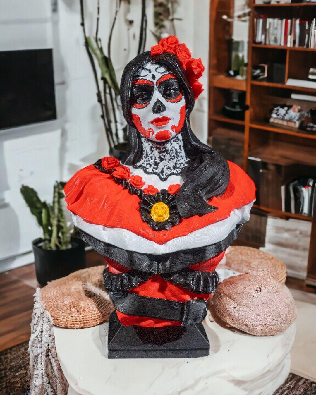 Skull Statue, Day of Dead, Mexican Calavera Art-Printastic Treasures