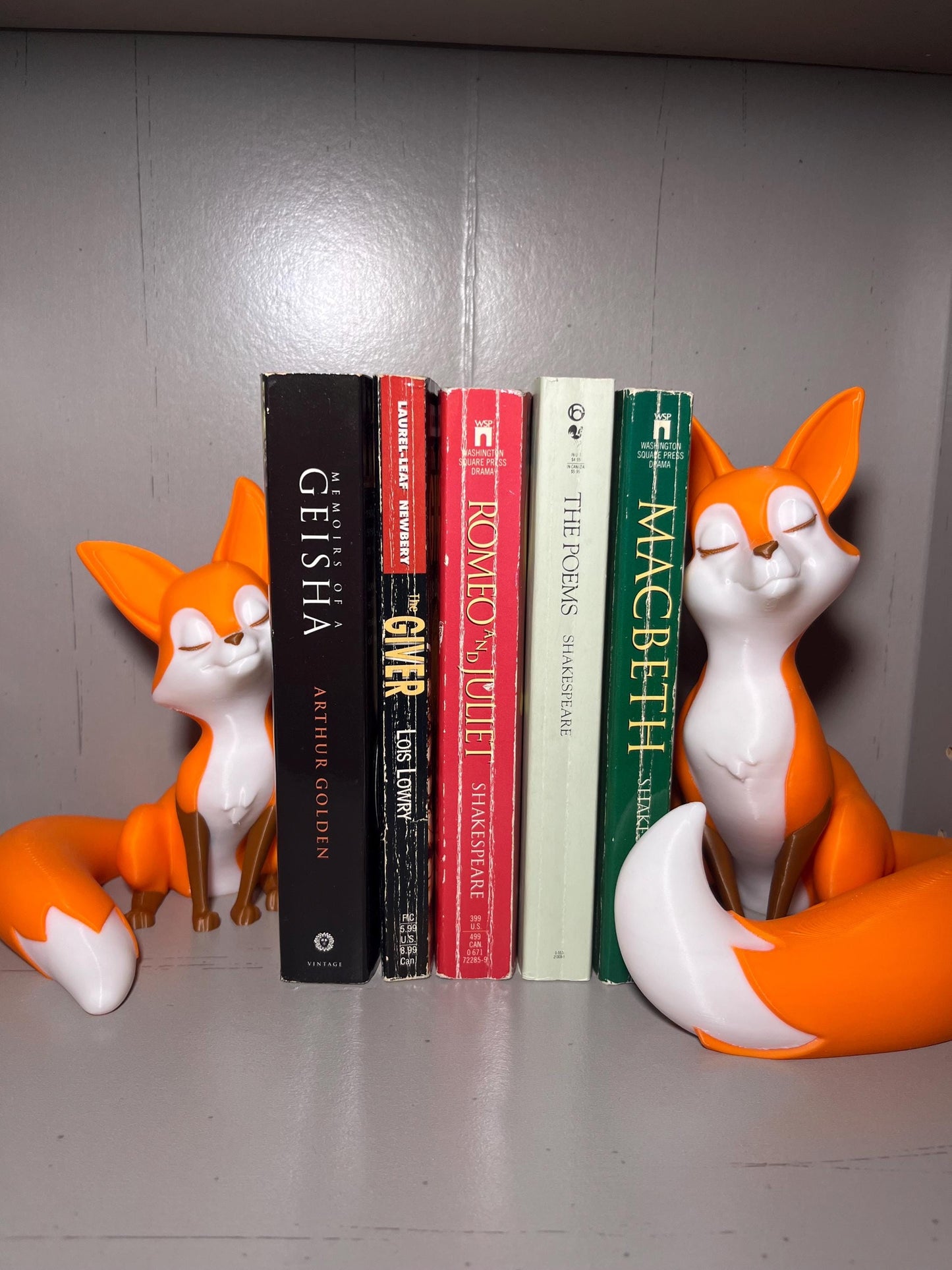 Bookends, Fox Design, Colored Animal Decor Set