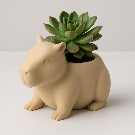 Capybara Planter – Cute Eco-Friendly Pot for Succulents & Small Plants-Printastic Treasures