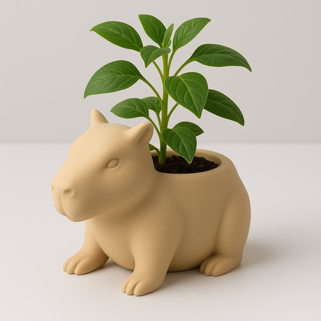 Capybara Planter – Cute Eco-Friendly Pot for Succulents & Small Plants-Printastic Treasures