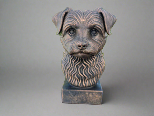 Dog Memorial, Yorkipoo, Bronze-Look Urn Bust-Printastic Treasures