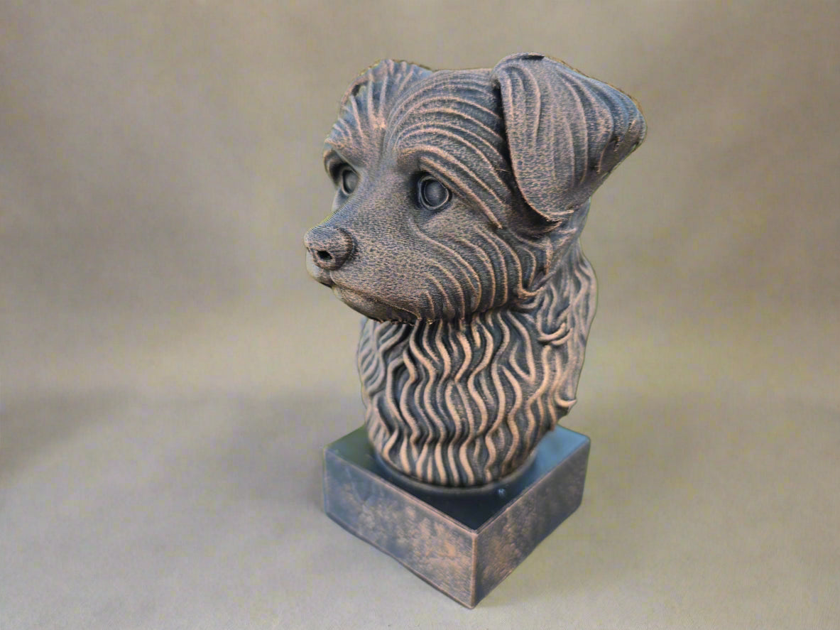 Dog Memorial, Yorkipoo, Bronze-Look Urn Bust-Printastic Treasures