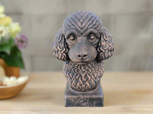 Dog Memorial, Toy Poodle, Bronze-Look Urn Bust-Printastic Treasures