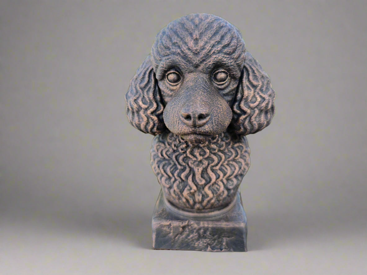 Dog Memorial, Toy Poodle, Bronze-Look Urn Bust-Printastic Treasures