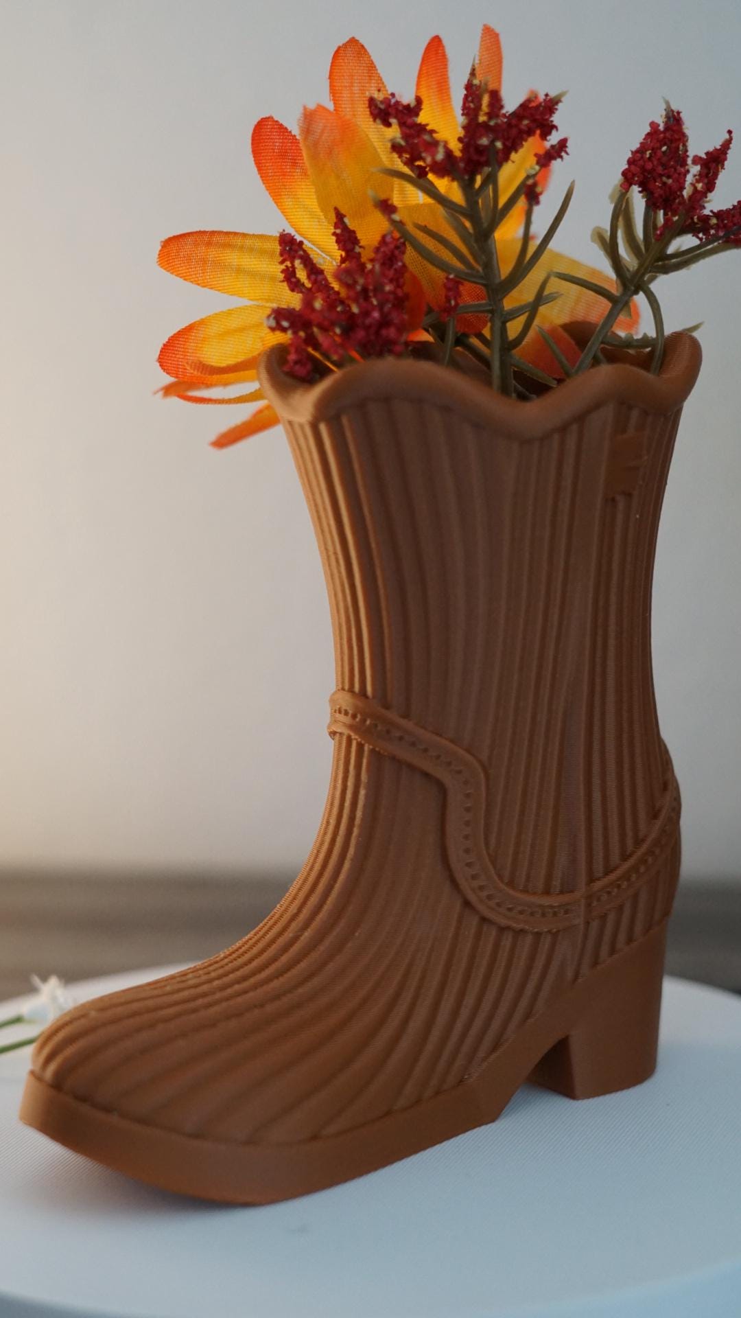 Vase Cowboy Boot Western Decor Planter-Printastic Treasures