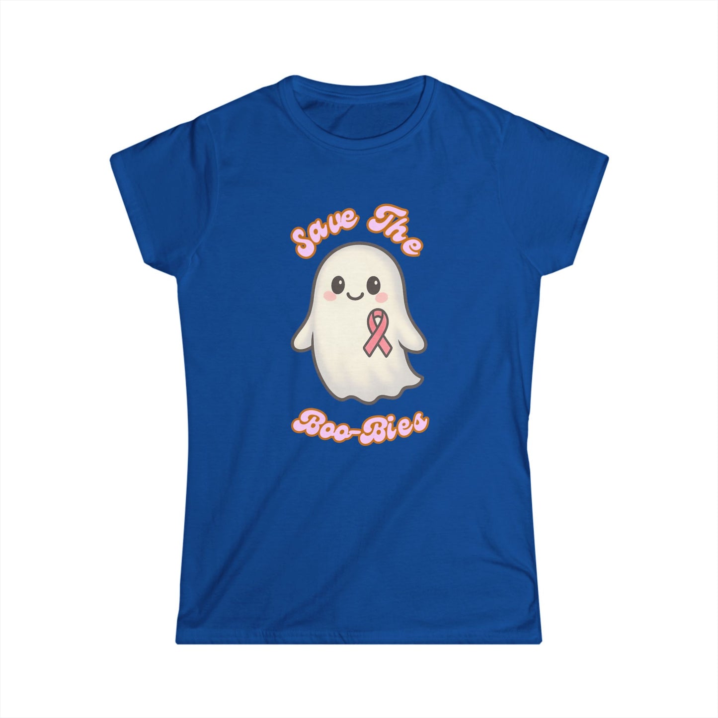 Women's Tee - Ghost Cancer Awareness T-Shirt, Save the Boo-bies, Breast Cancer Support Top