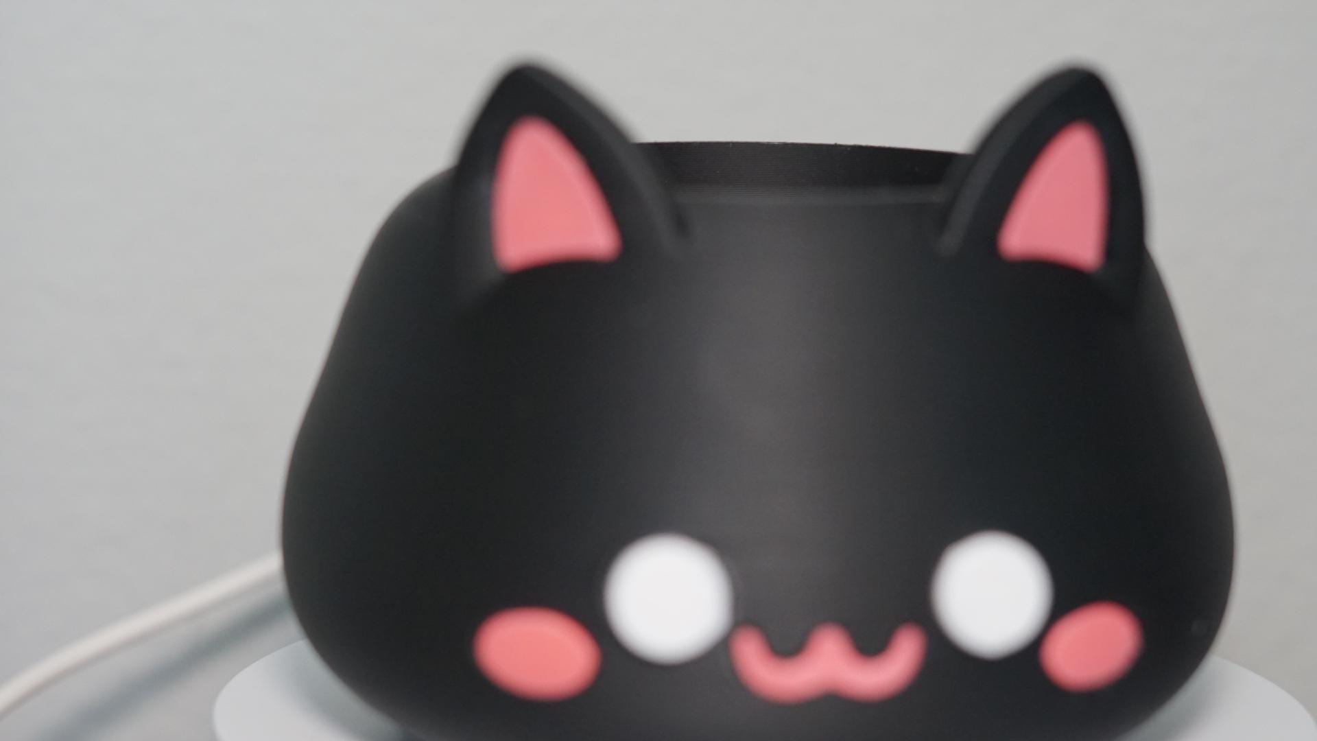 Cat Head, Black, Cute Succulent Pot-Printastic Treasures