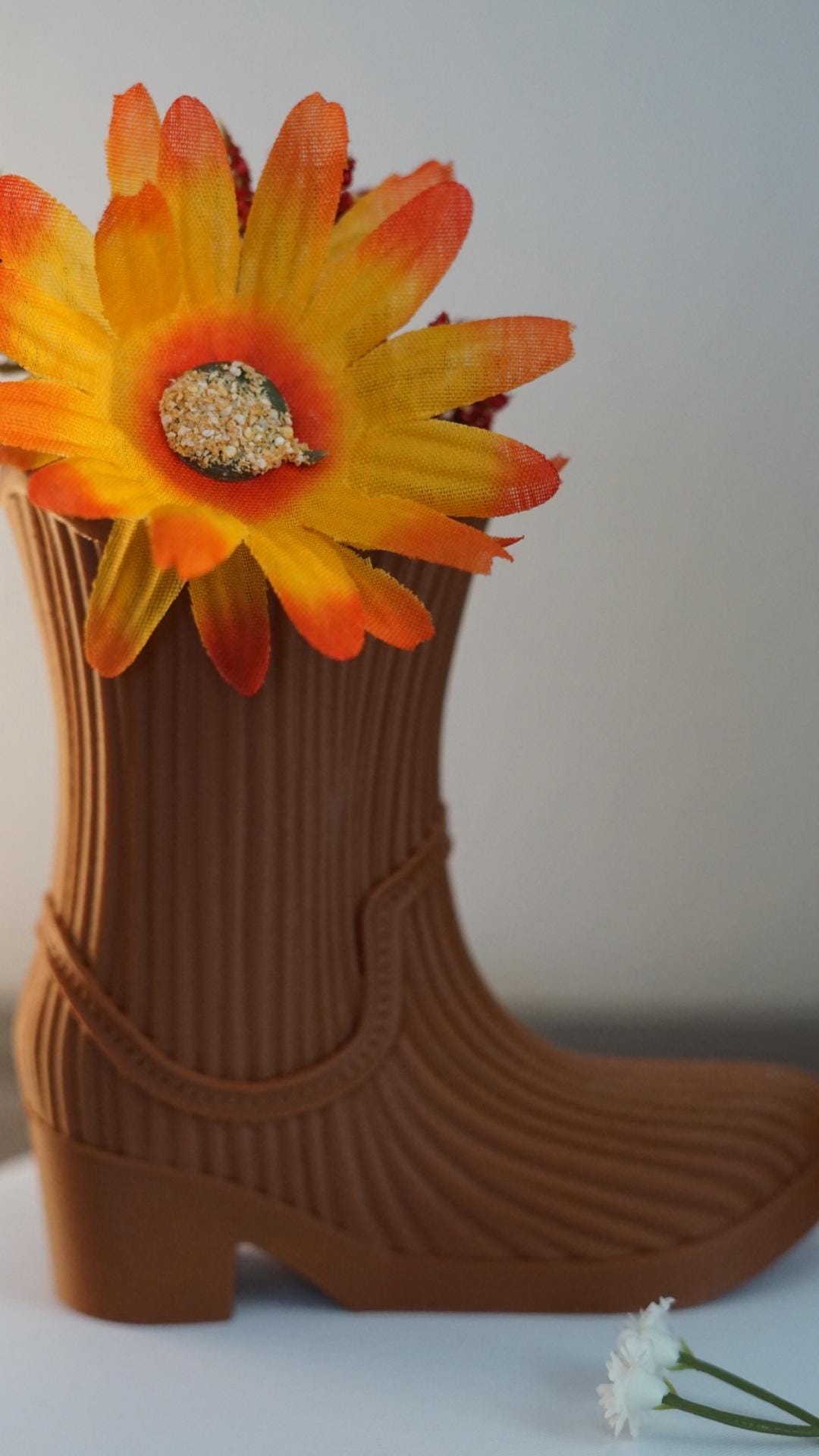 Vase Cowboy Boot Western Decor Planter-Printastic Treasures