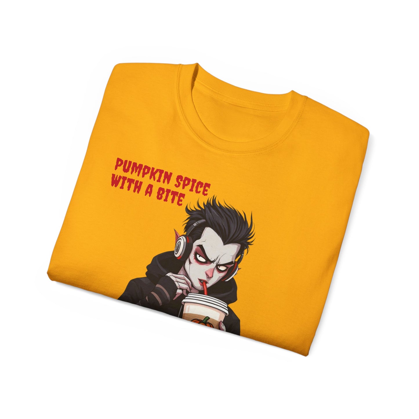 Vampire Themed Tee, Halloween Shirt for Unisex, Goth Graphic T-shirt, Horror Costume Top, Men Women Scary Clothing