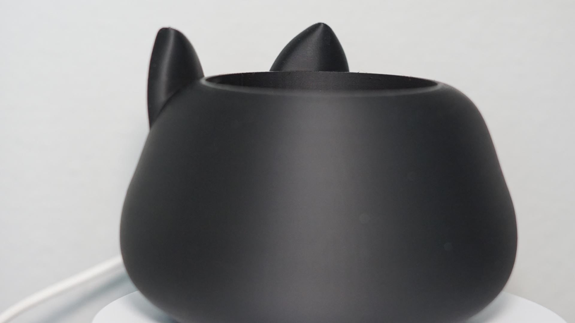 Cat Head, Black, Cute Succulent Pot-Printastic Treasures