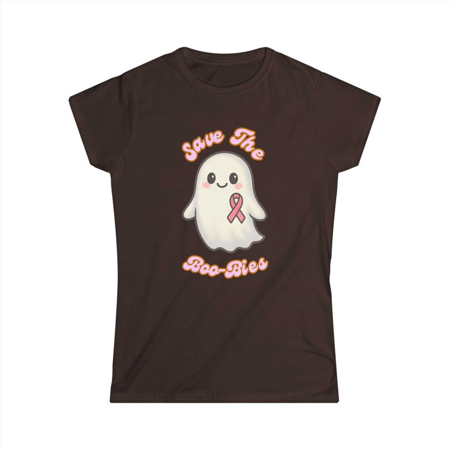 Women's Tee - Ghost Cancer Awareness T-Shirt, Save the Boo-bies, Breast Cancer Support Top