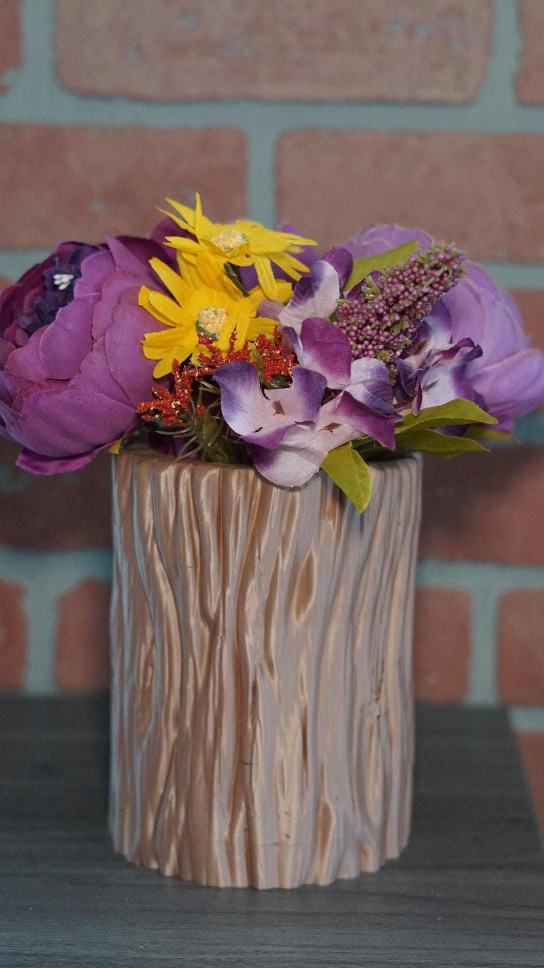 Wood Stump Vase - Rustic Modern Forest Decor-Printastic Treasures