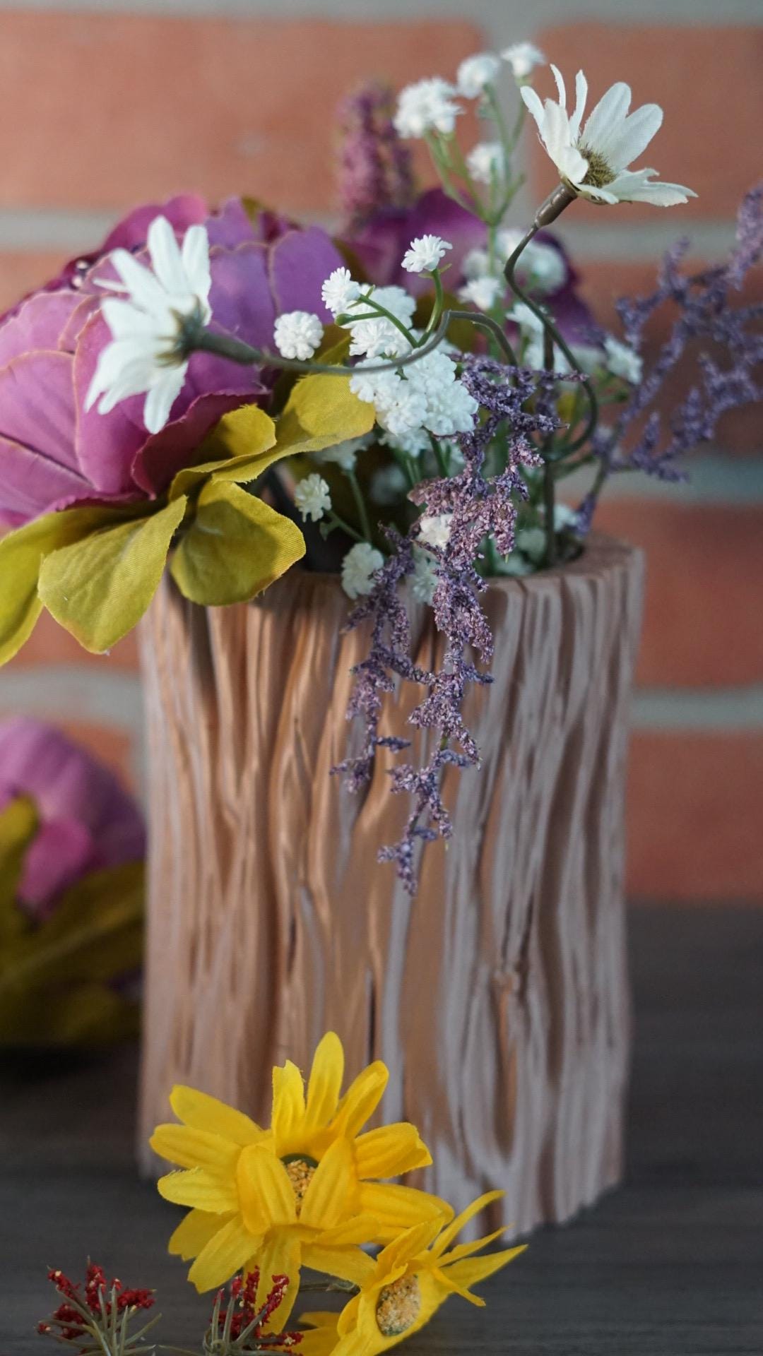 Wood Stump Vase - Rustic Modern Forest Decor-Printastic Treasures