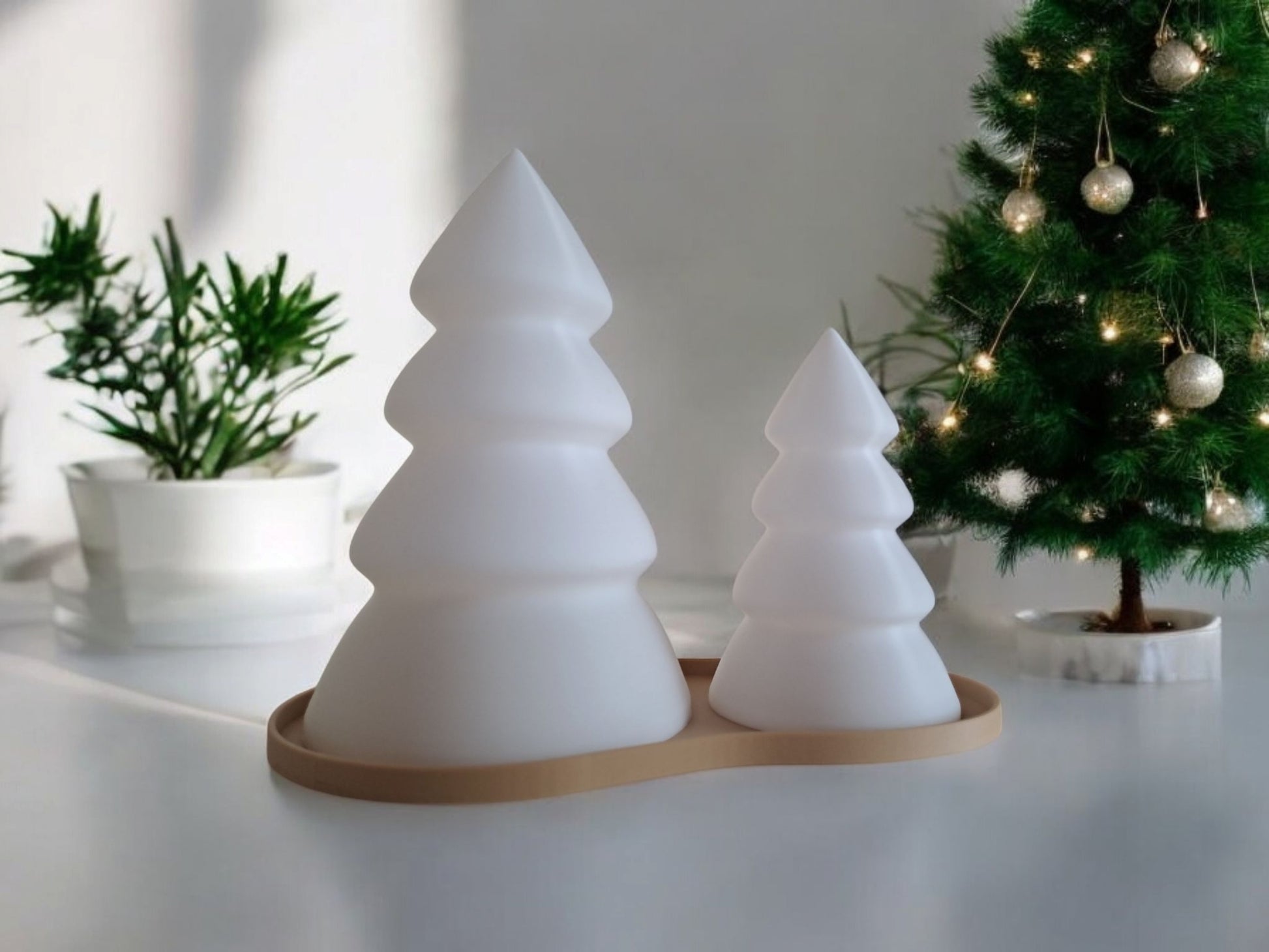 Christmas Decor - Tree Tea Light Set (2-Pack) | Festive Holiday Lighting-Printastic Treasures