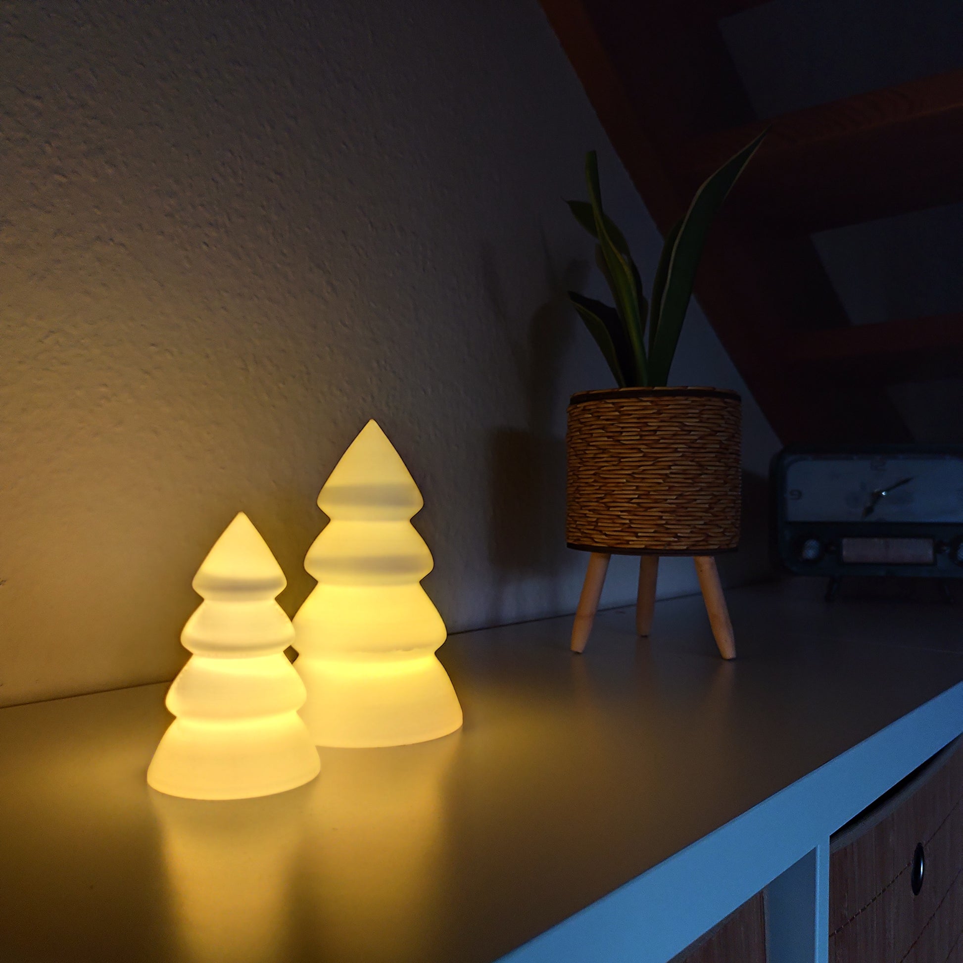 Christmas Decor - Tree Tea Light Set (2-Pack) | Festive Holiday Lighting-Printastic Treasures