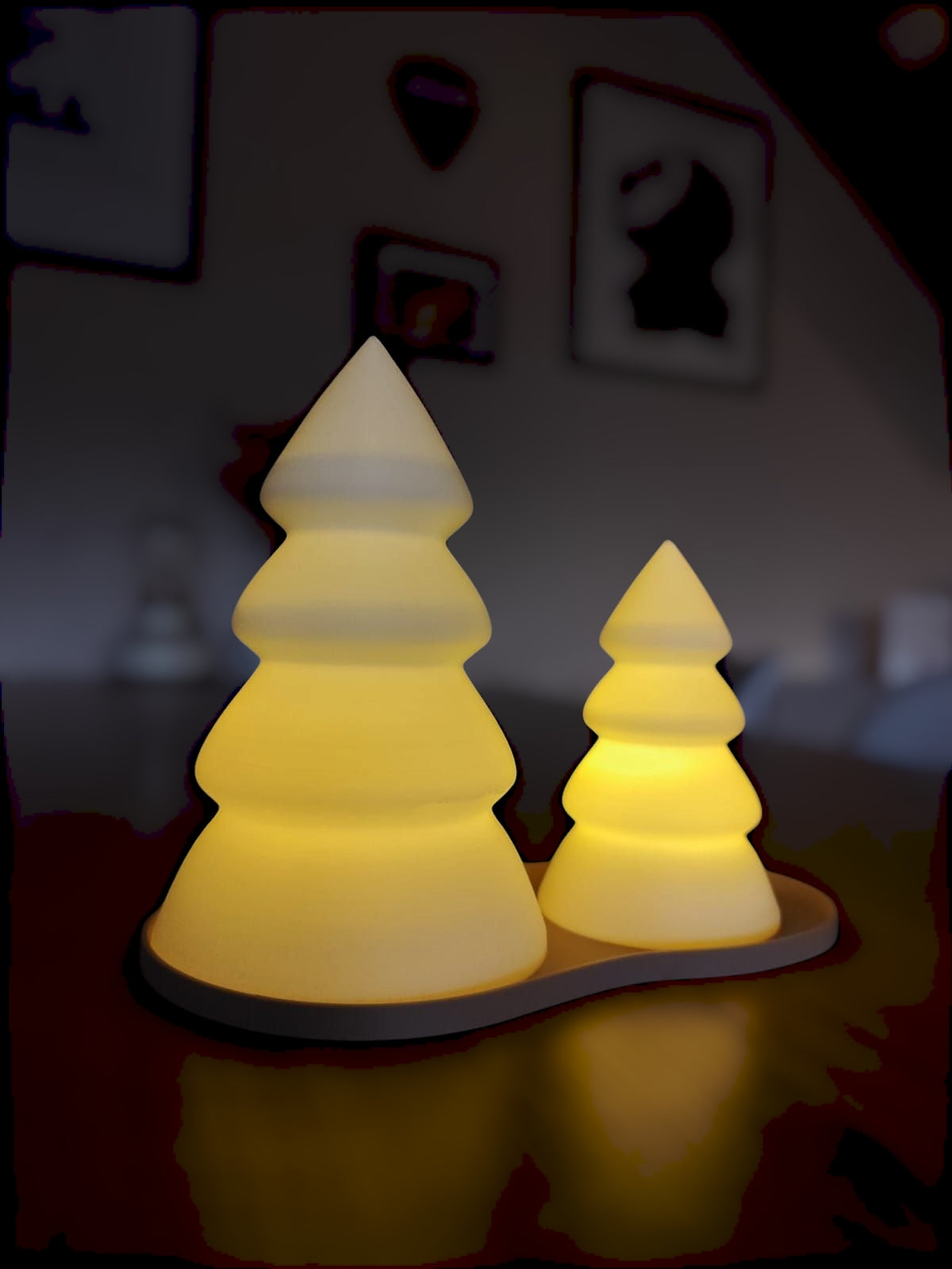 Christmas Decor - Tree Tea Light Set (2-Pack) | Festive Holiday Lighting-Printastic Treasures