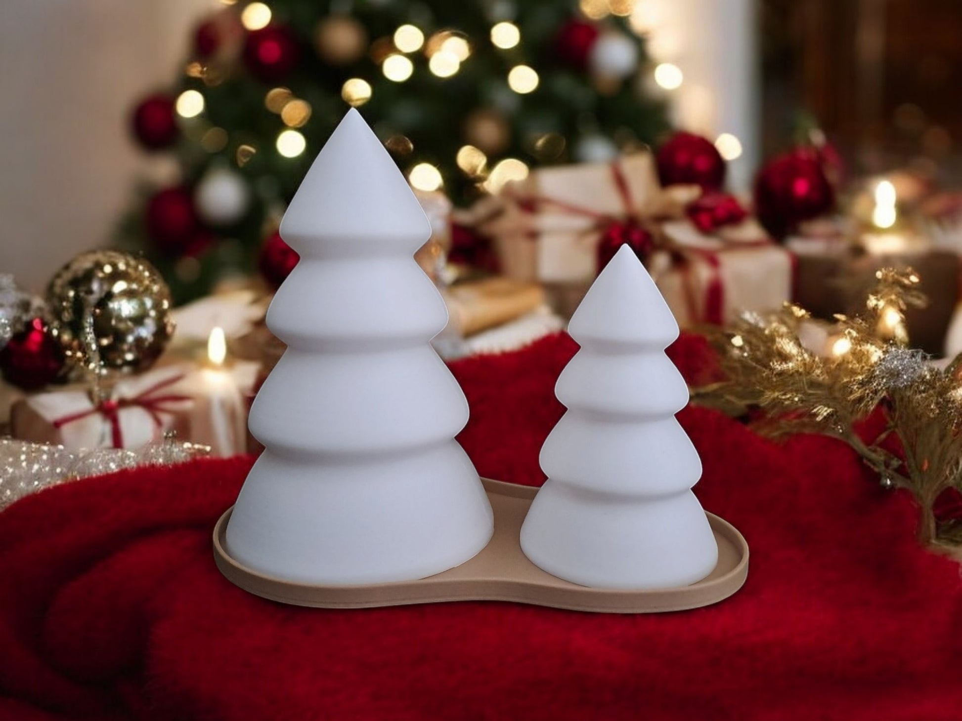 Christmas Decor - Tree Tea Light Set (2-Pack) | Festive Holiday Lighting-Printastic Treasures