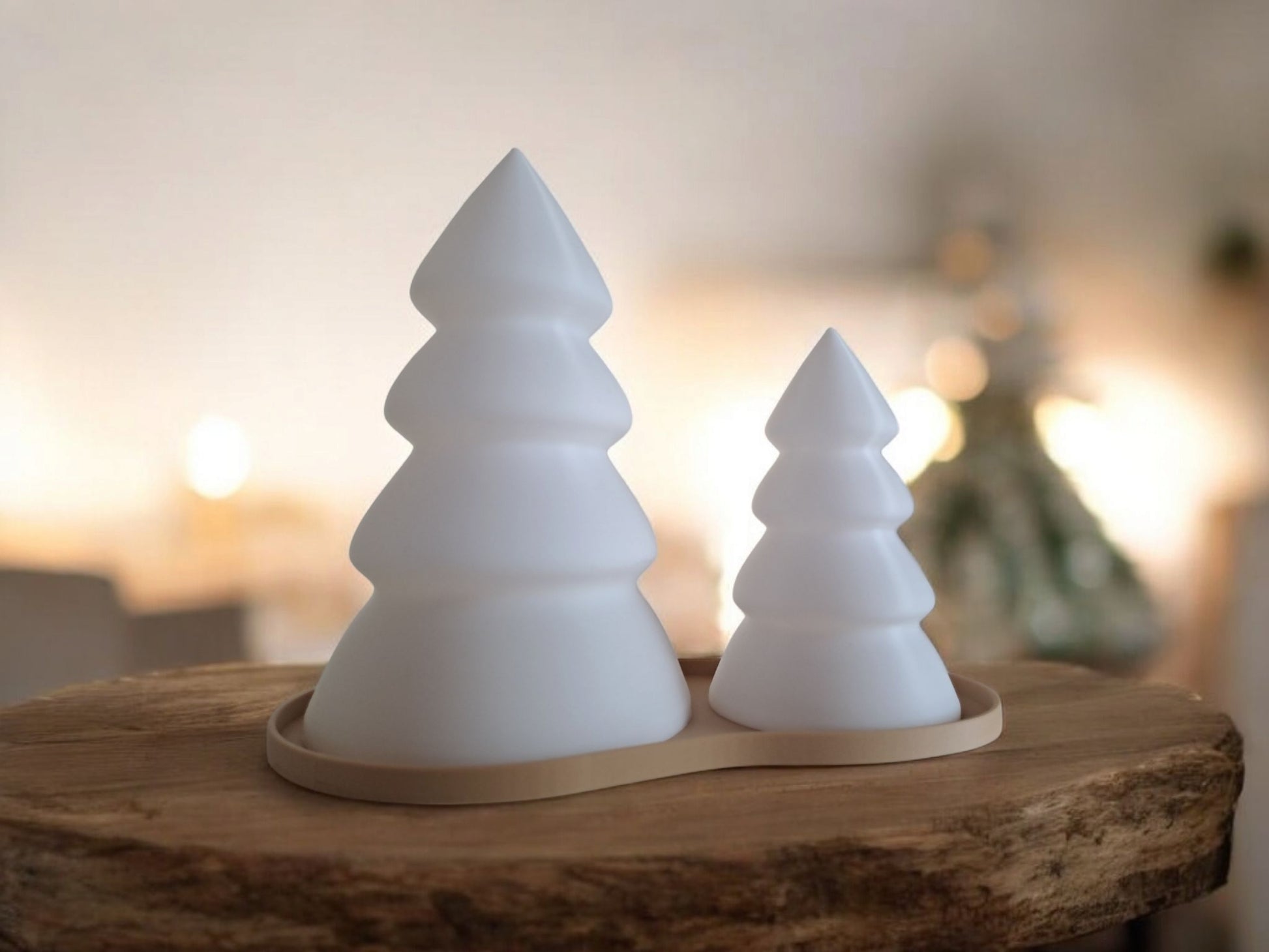 Christmas Decor - Tree Tea Light Set (2-Pack) | Festive Holiday Lighting-Printastic Treasures