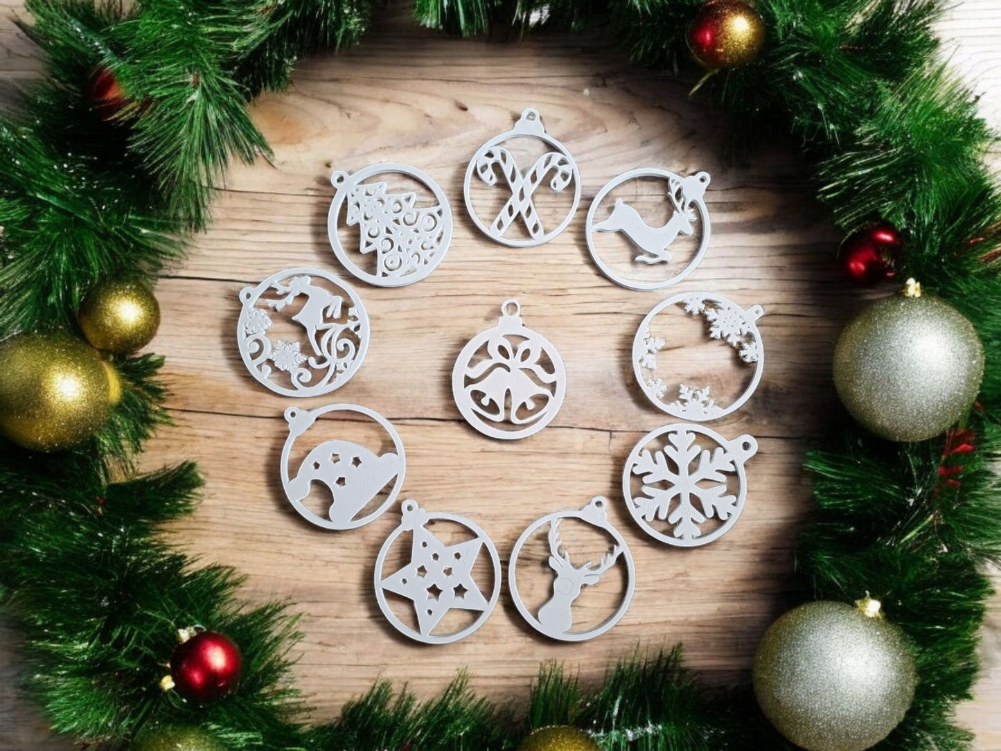 Christmas Decor Set – 10 Ornament Bundle-Printastic Treasures