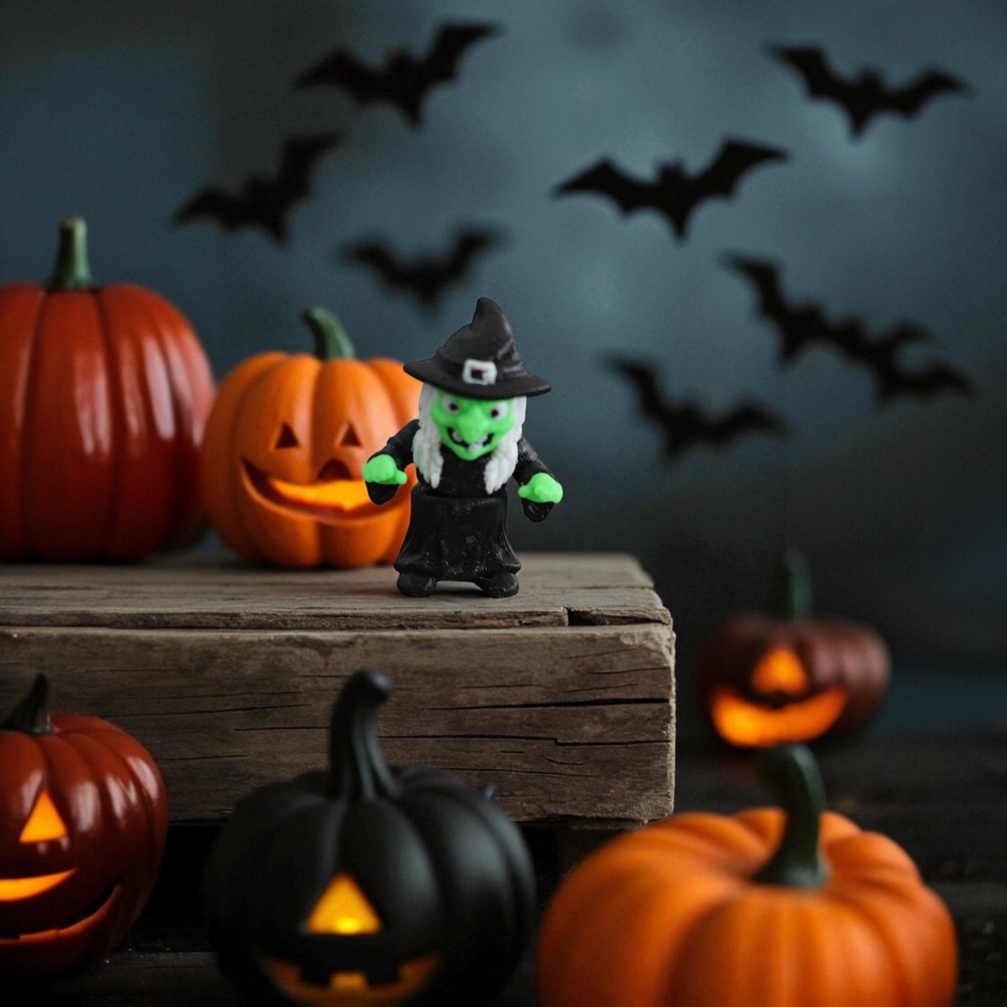 Halloween Flexi Bundle – Articulated Pumpkin, Bat, Spider, Witch, Raven & Skeleton Fidget Toys | Goodie Bag Gift | Favors