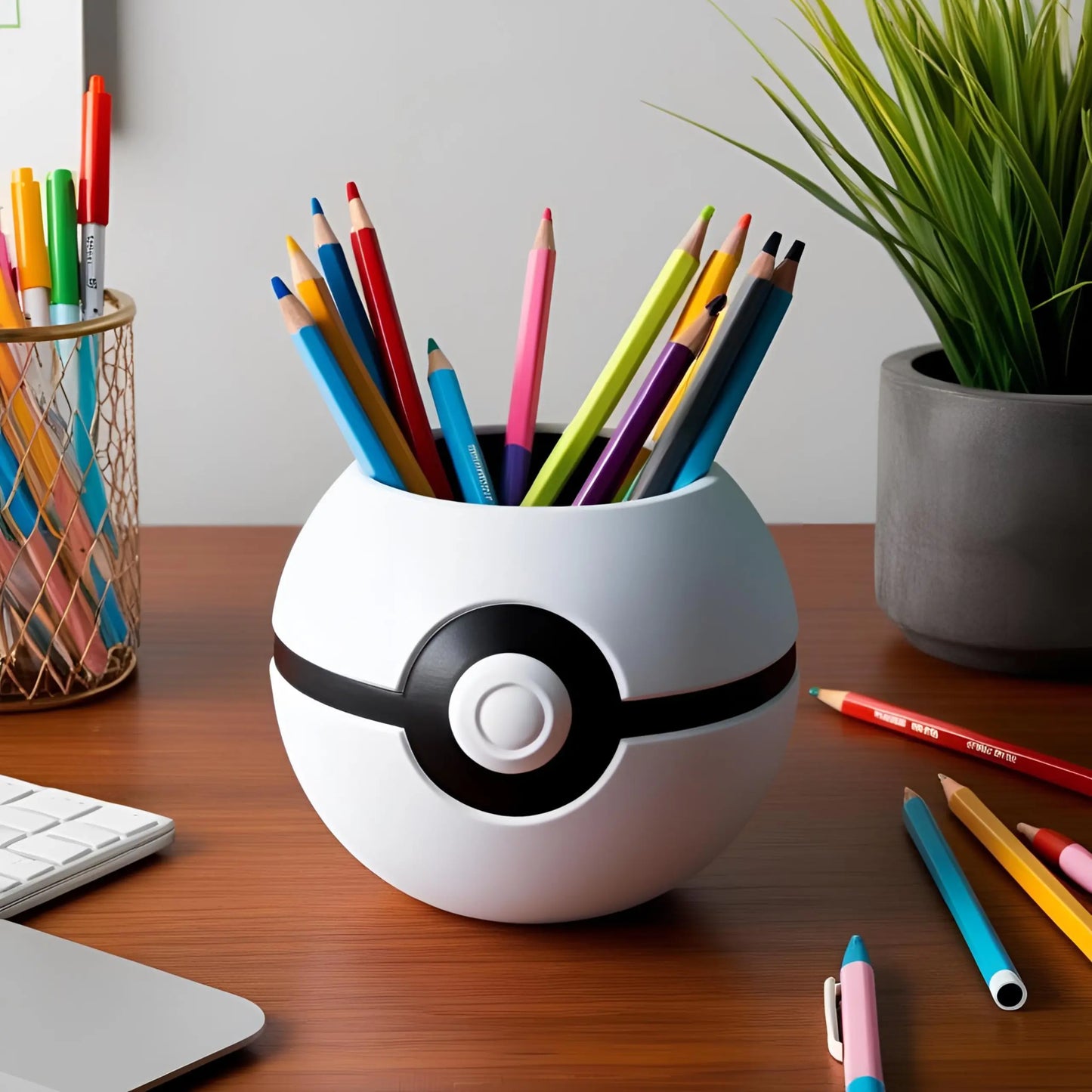 Pokéball Pencil Holder - Fun Desk Organizer for Gamers and Anime Fans-Printastic Treasures