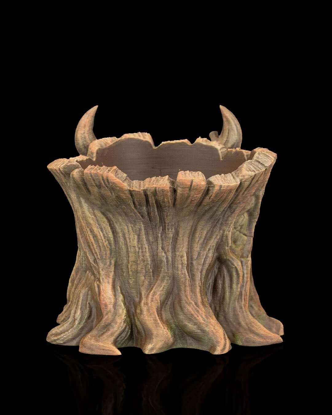 Eco-friendly dragon stump planter with detailed rustic texture for indoor or outdoor garden decor.