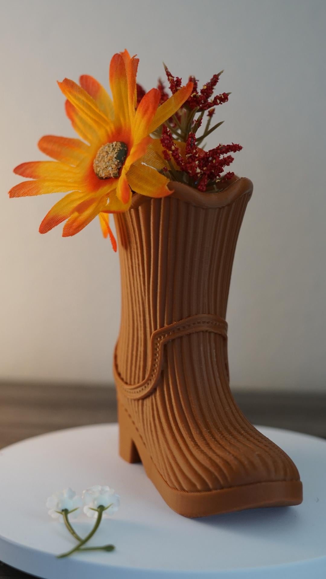 Vase Cowboy Boot Western Decor Planter-Printastic Treasures