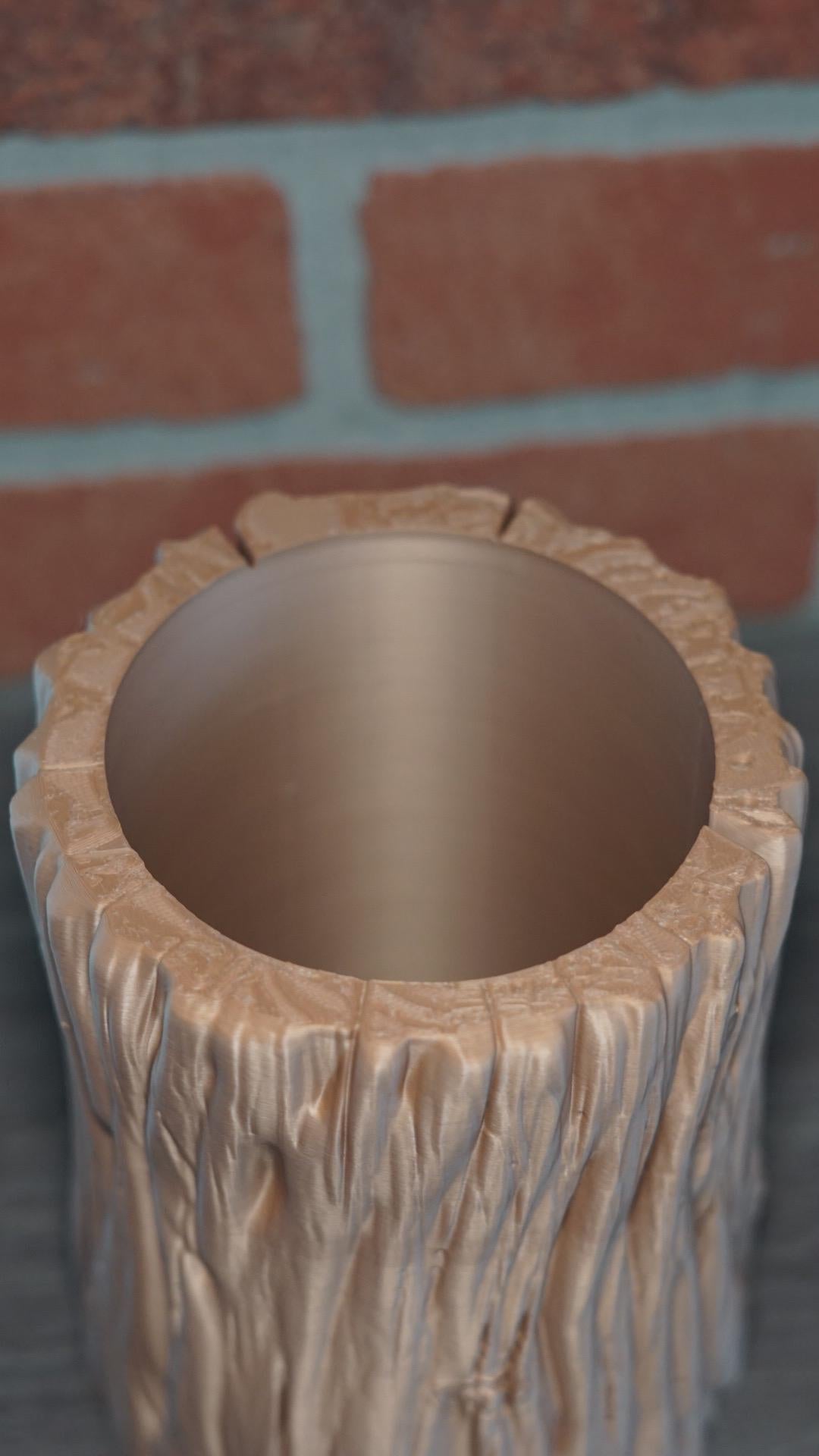 Wood Stump Vase - Rustic Modern Forest Decor-Printastic Treasures