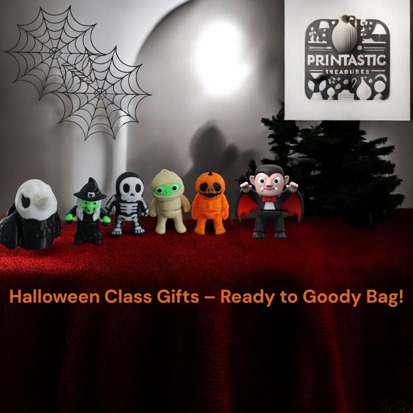 Halloween Flexi Fidget Toys: Vampire, Frankenstein, Witch, Mummy, Werewolf, Skeletoncoration-retro-wall