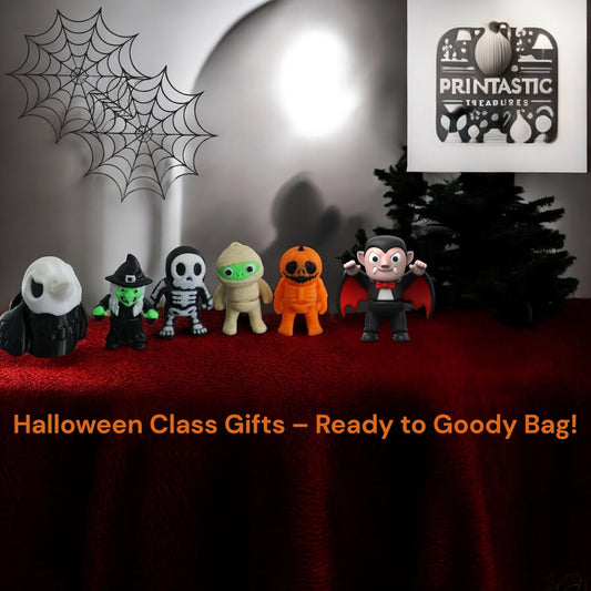 Halloween Flexi Fidget Toys: Vampire, Frankenstein, Witch, Mummy, Werewolf, Skeletoncoration-retro-wall