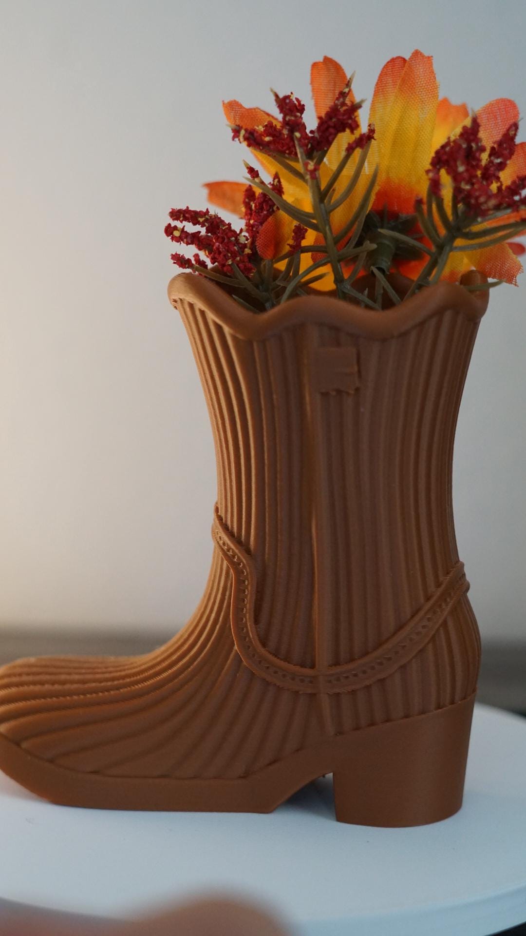 Vase Cowboy Boot Western Decor Planter-Printastic Treasures
