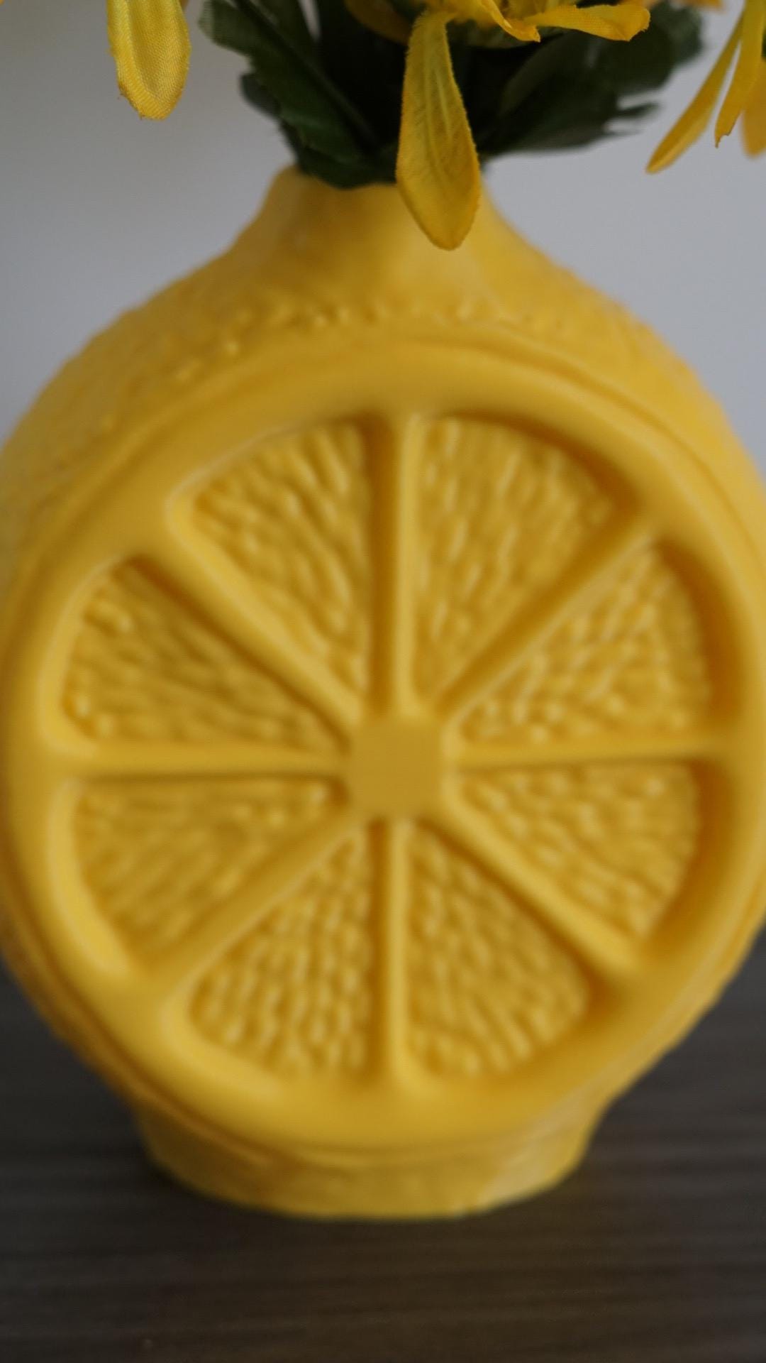 Lemon Vase, Fruit Shaped, Yellow Summer Decor-Printastic Treasures