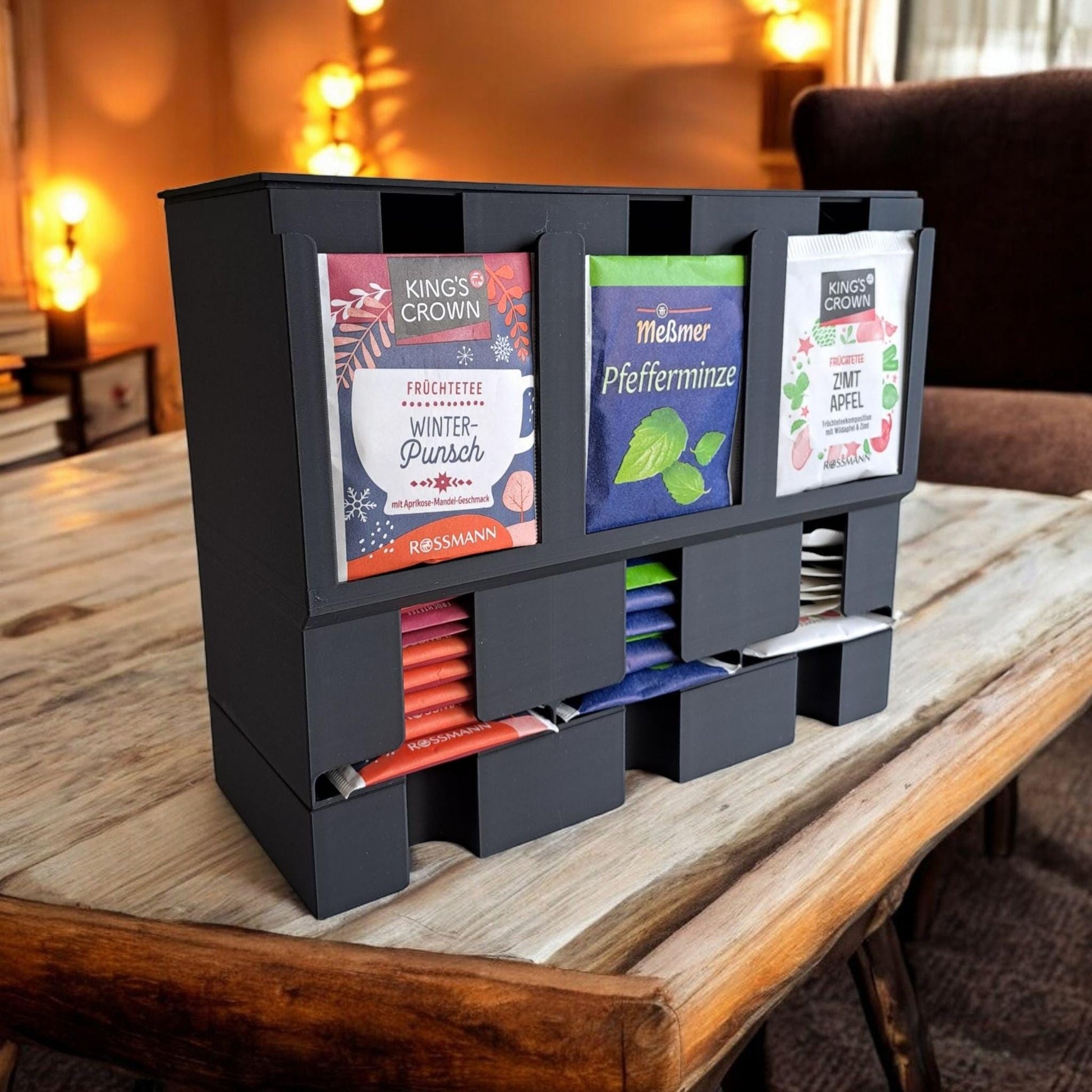 Tea Organizer – Modern, Minimalist, Rectangular Holder-Printastic Treasures