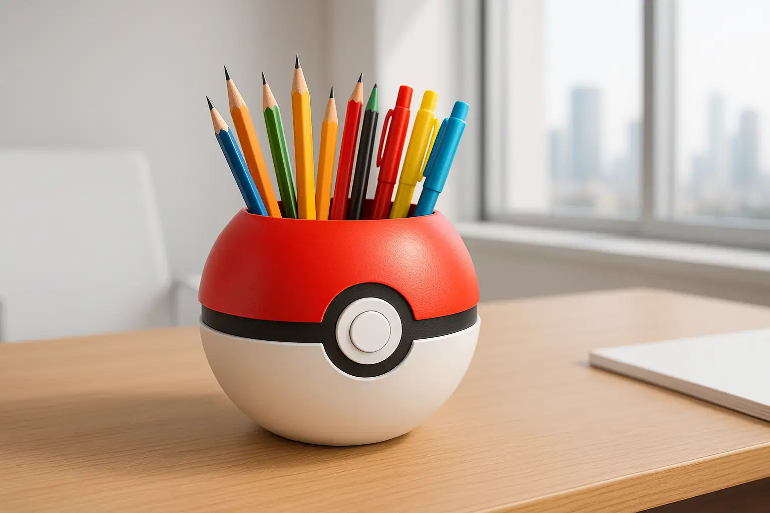 Pokéball Pencil Holder - Fun Desk Organizer for Gamers and Anime Fans-Printastic Treasures