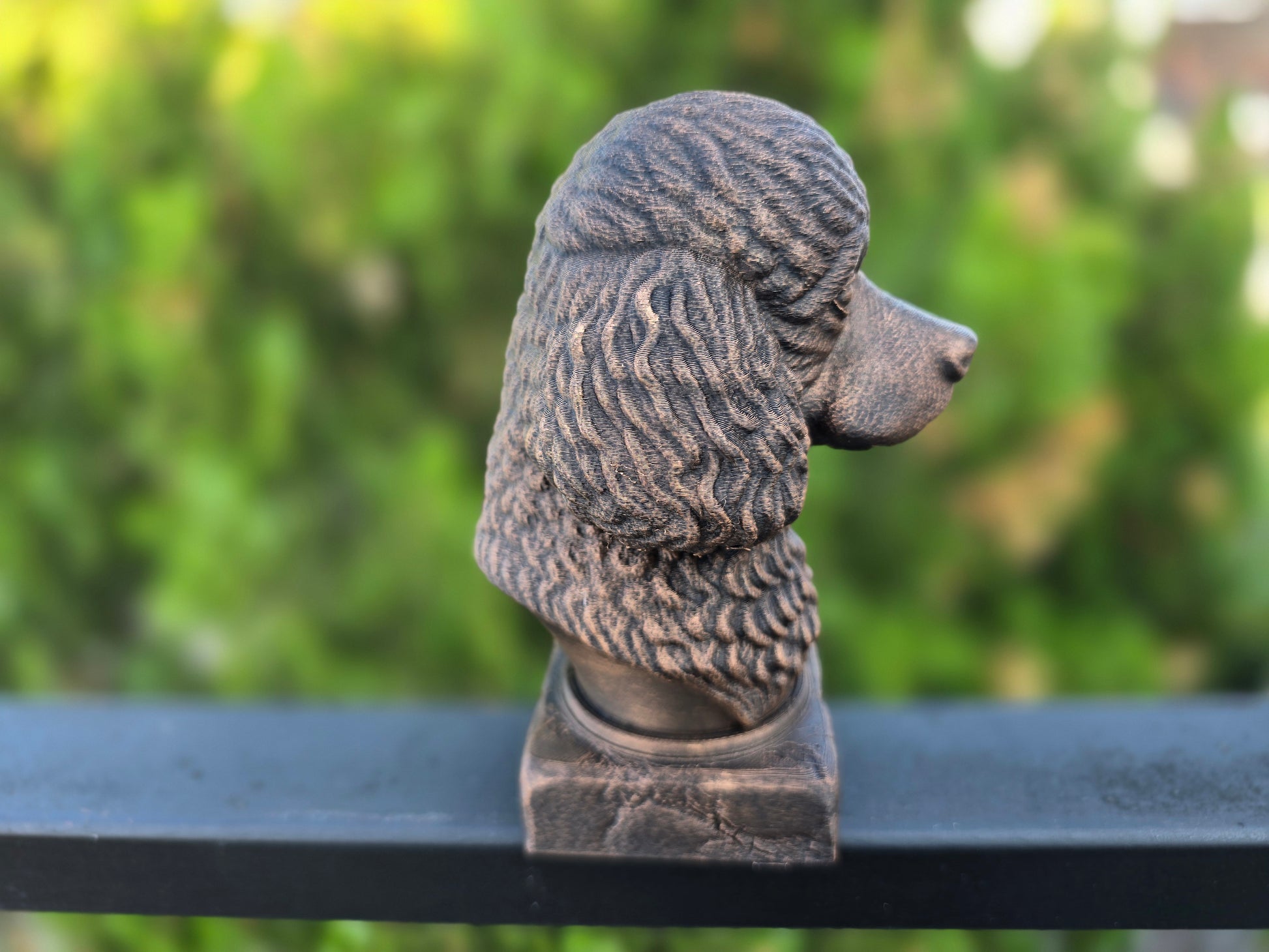 Dog Memorial, Toy Poodle, Bronze-Look Urn Bust-Printastic Treasures