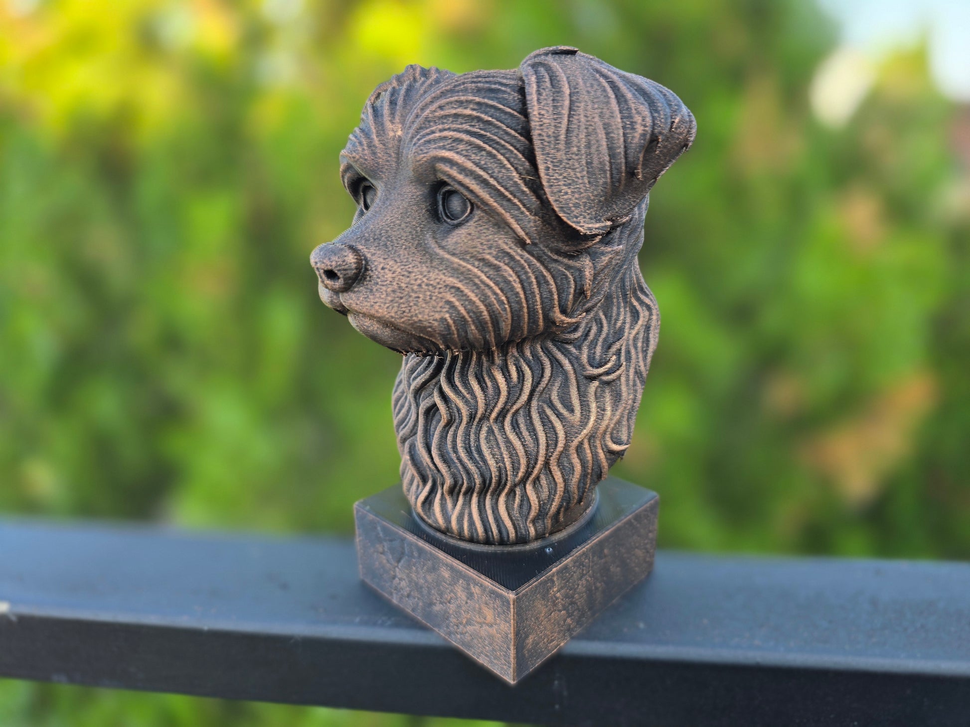 Dog Memorial, Yorkipoo, Bronze-Look Urn Bust-Printastic Treasures