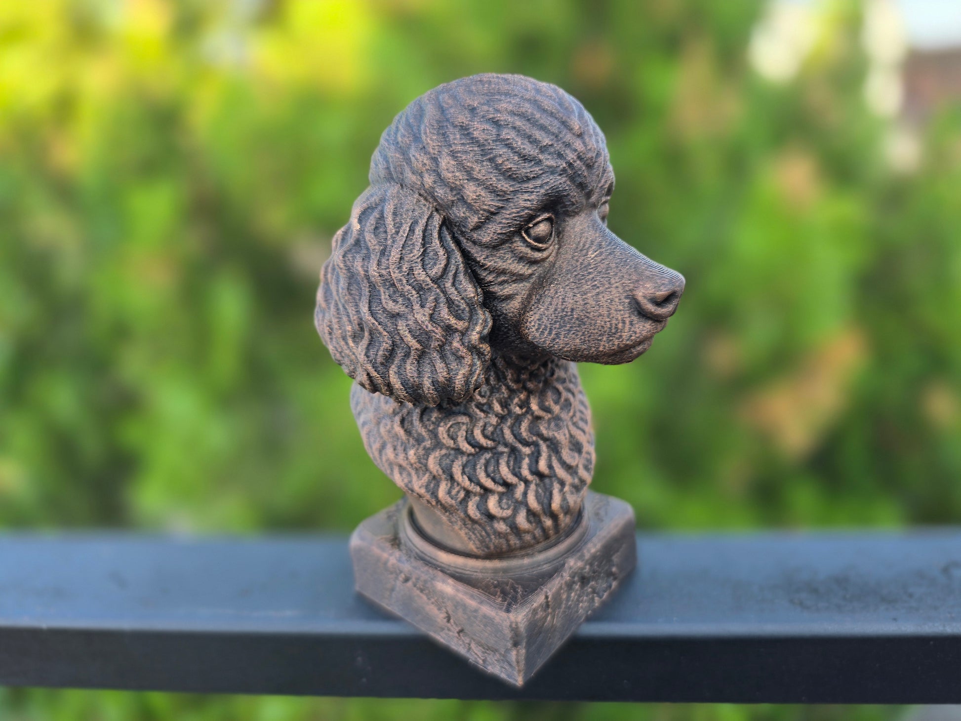 Dog Memorial, Toy Poodle, Bronze-Look Urn Bust-Printastic Treasures
