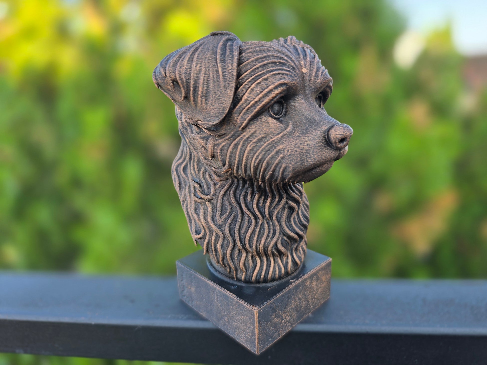 Dog Memorial, Yorkipoo, Bronze-Look Urn Bust-Printastic Treasures