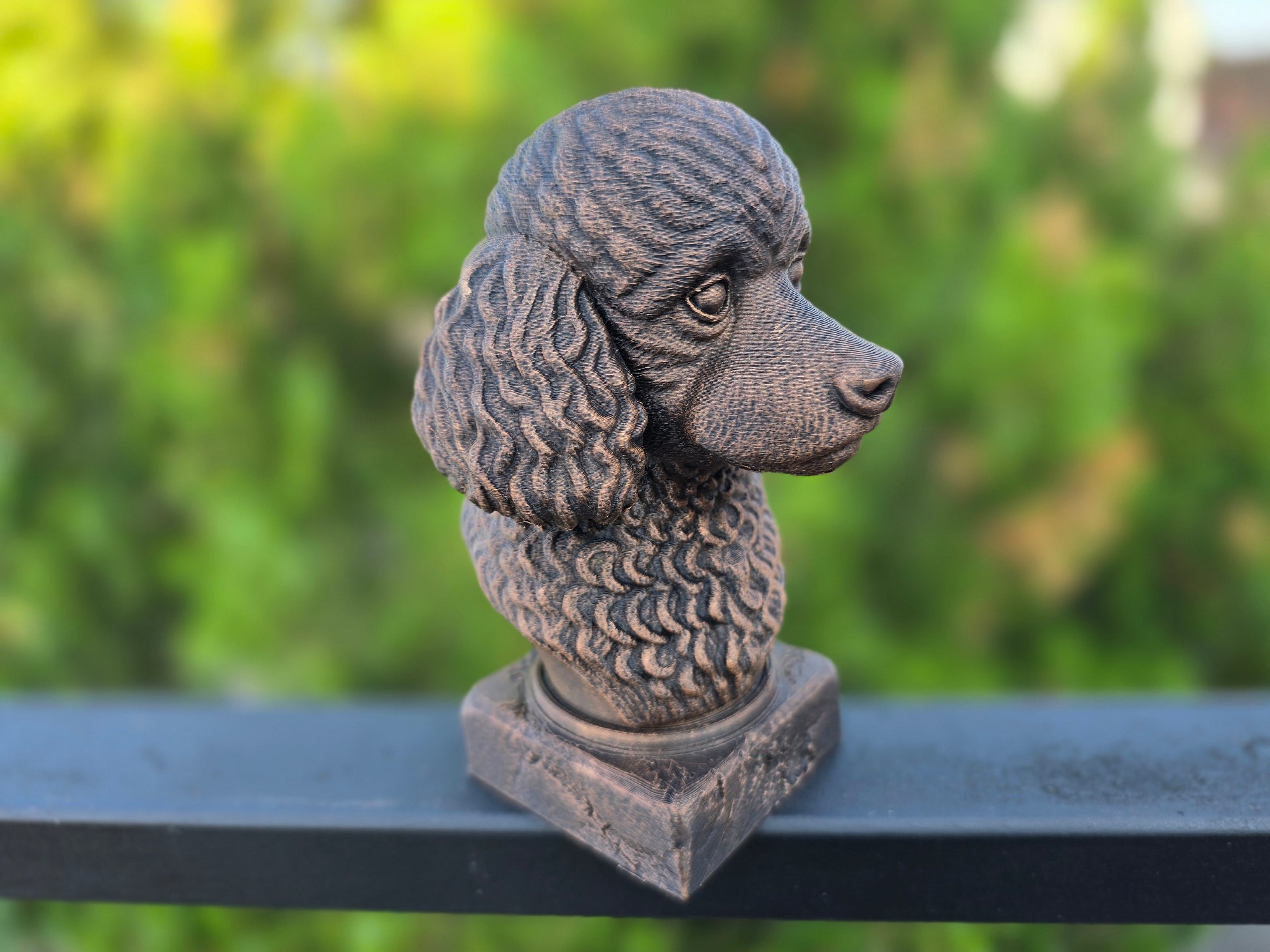 Dog Memorial, Toy Poodle, Bronze-Look Urn Bust-Printastic Treasures