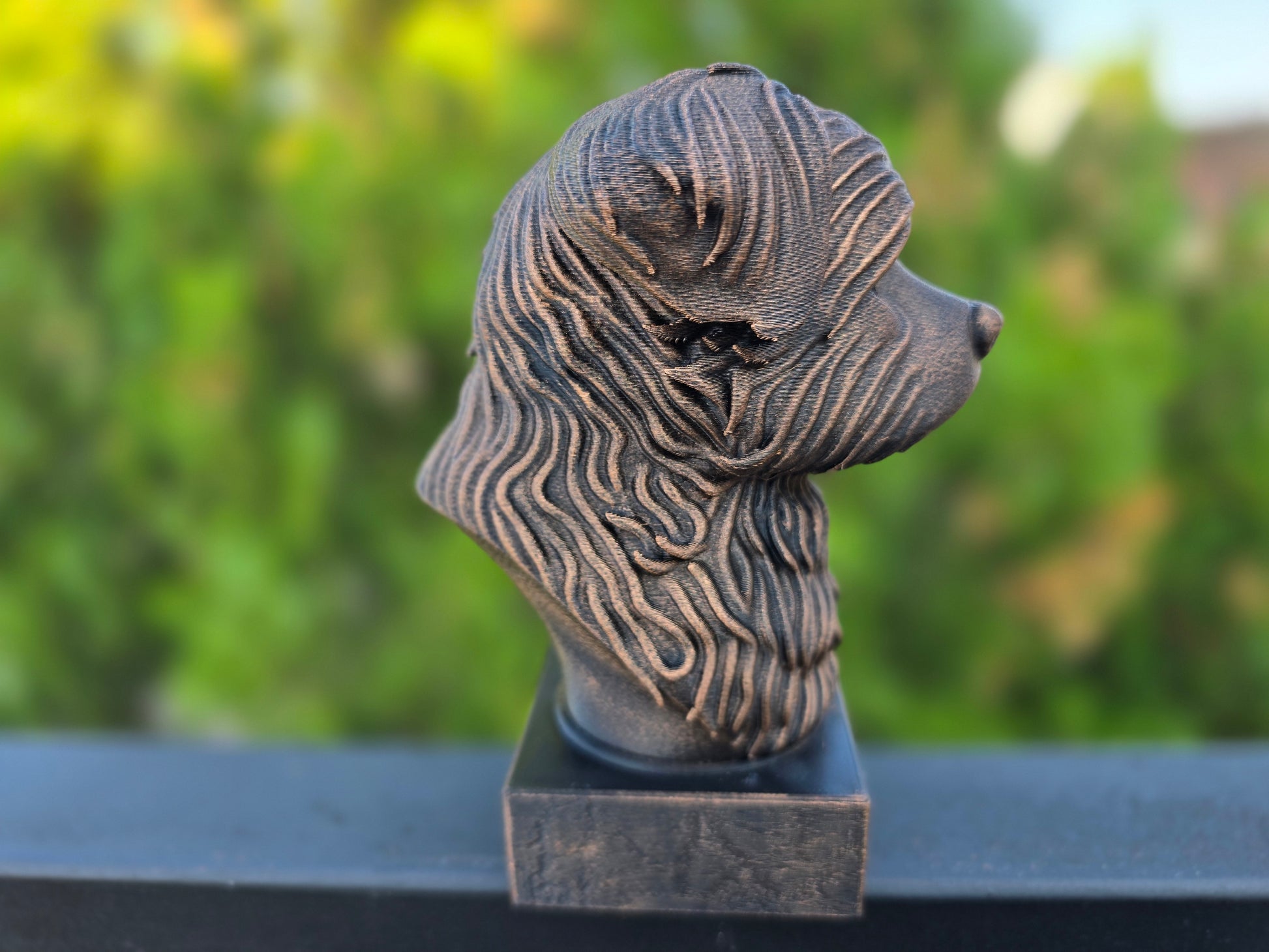 Dog Memorial, Yorkipoo, Bronze-Look Urn Bust-Printastic Treasures