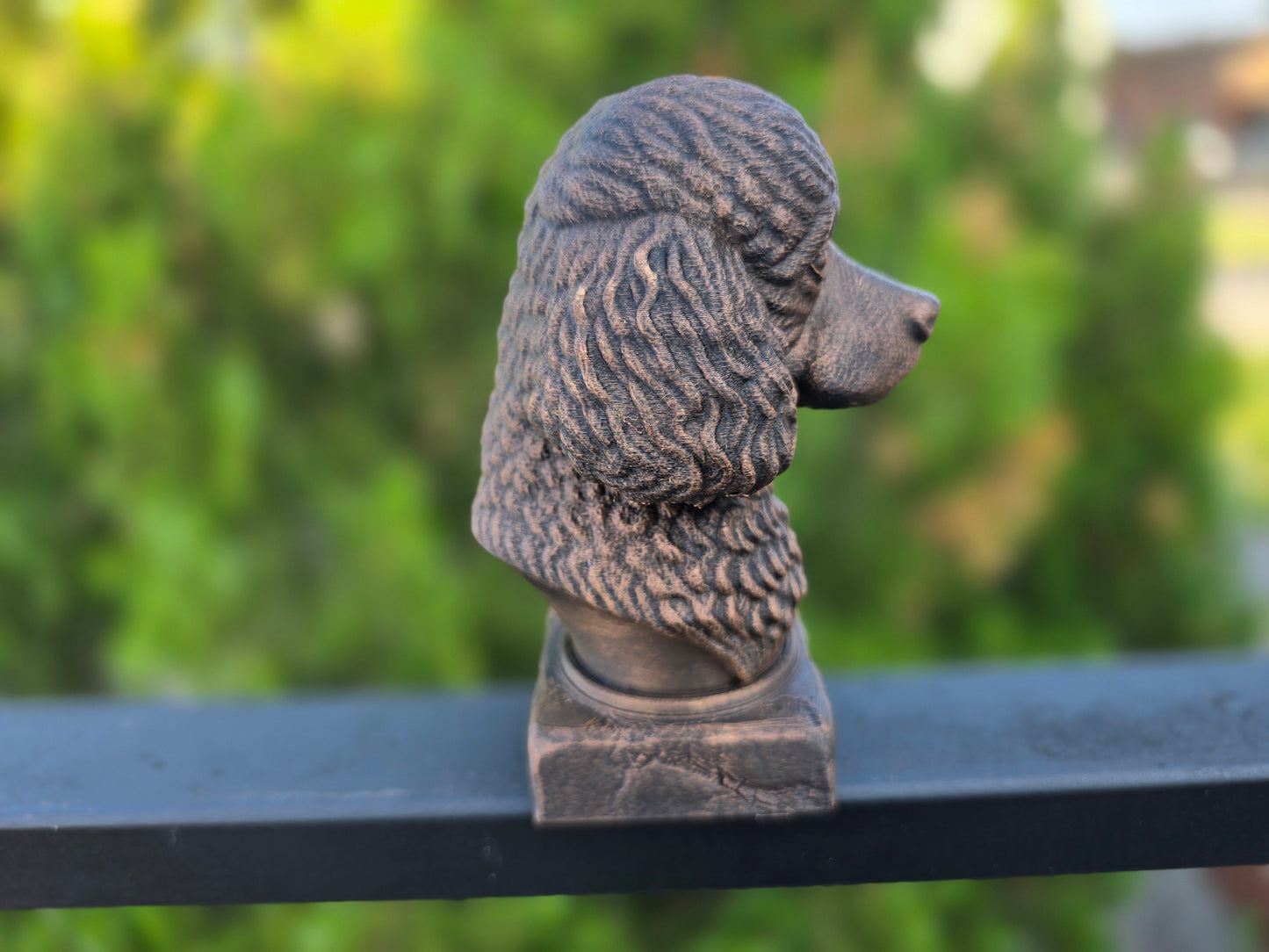Dog Memorial, Toy Poodle, Bronze-Look Urn Bust-Printastic Treasures
