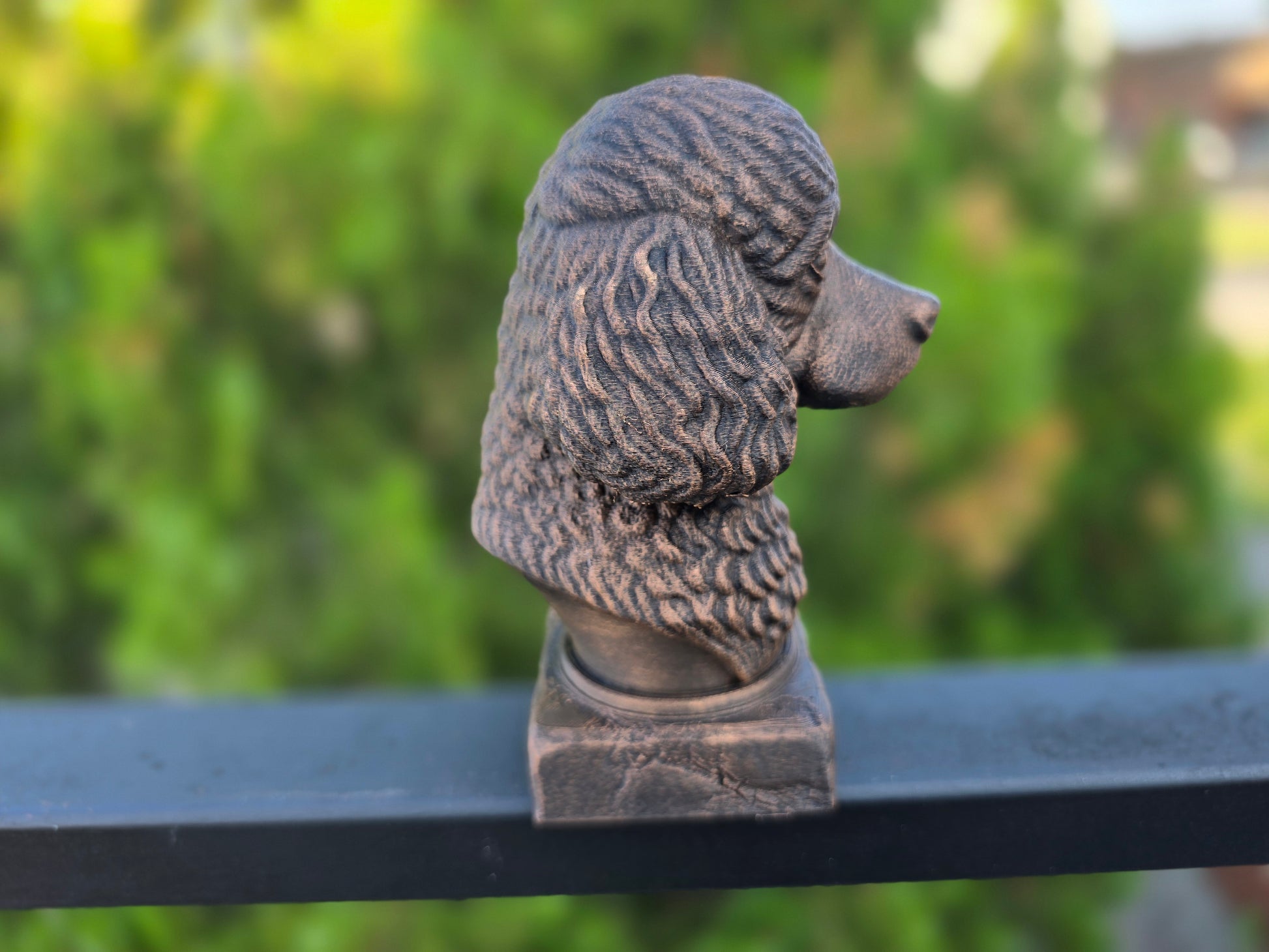 Dog Memorial, Toy Poodle, Bronze-Look Urn Bust-Printastic Treasures