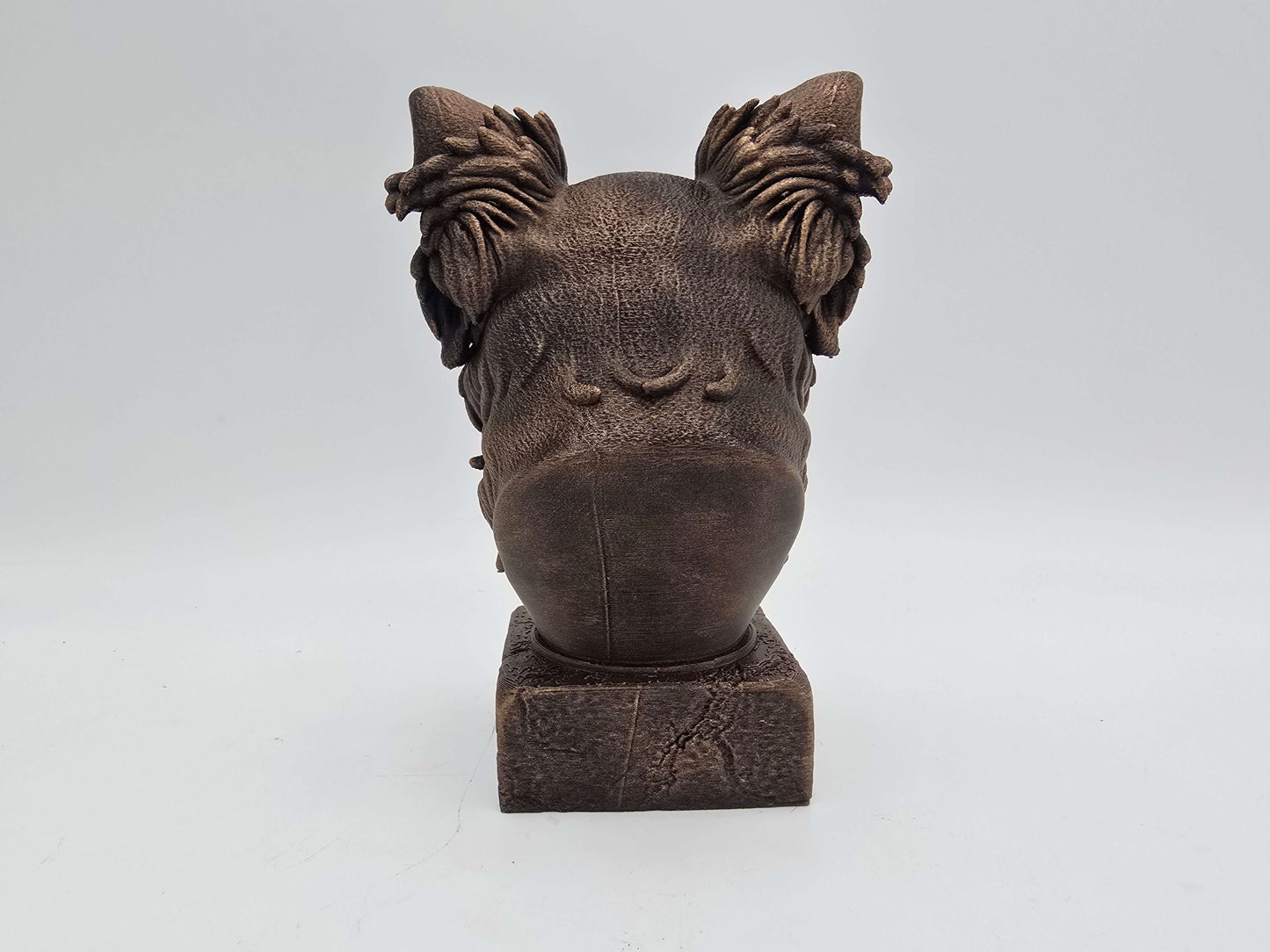 Dog Memorial, Long Haired Chihuahua, Bronze-Look Urn Bust-Printastic Treasures