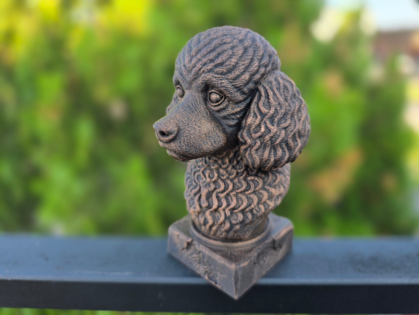 Dog Memorial, Toy Poodle, Bronze-Look Urn Bust-Printastic Treasures