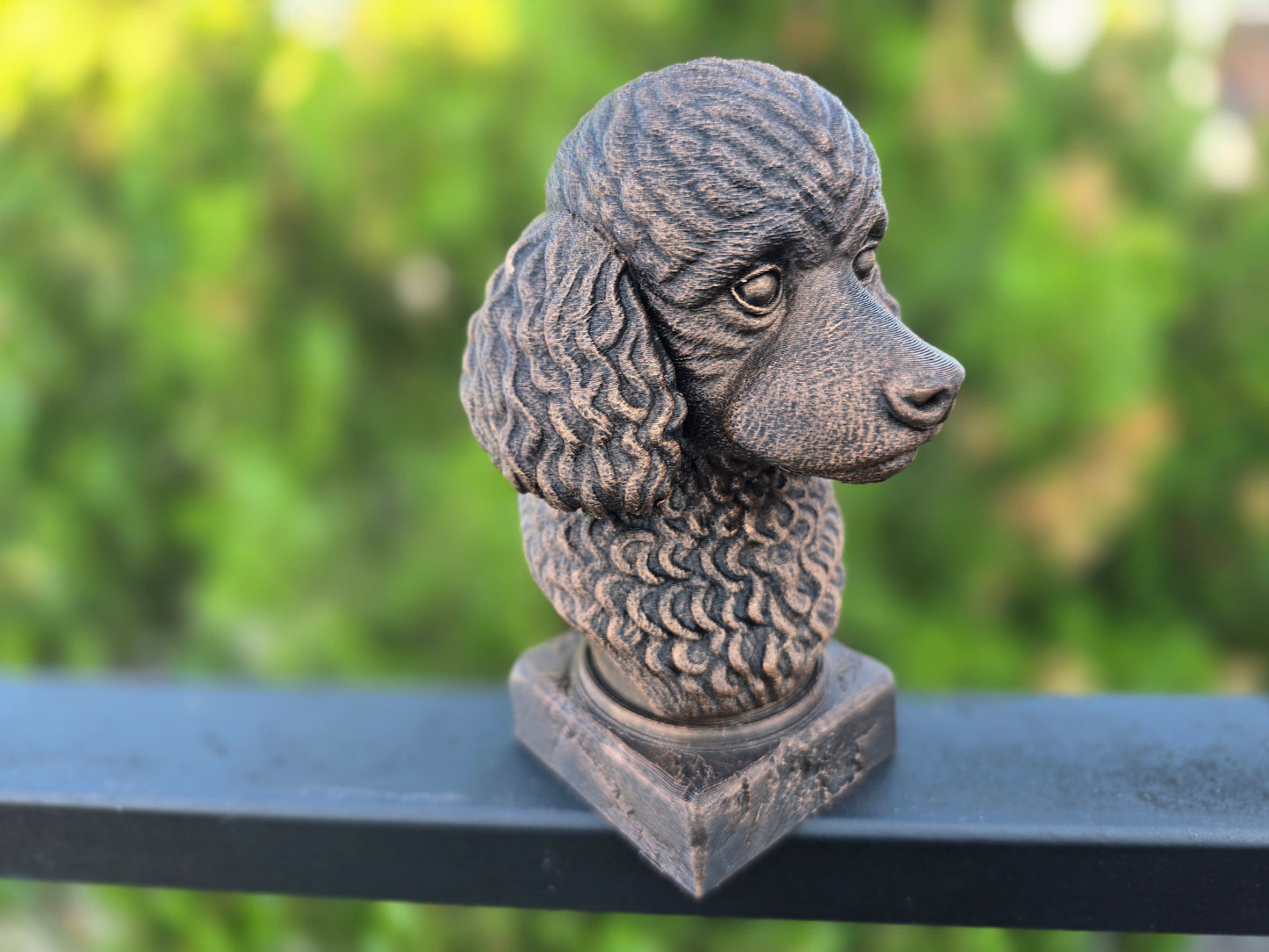 Dog Memorial, Toy Poodle, Bronze-Look Urn Bust-Printastic Treasures